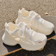 老爹鞋女夏季透气女鞋厚底小白鞋网面网鞋优步F2431一件代发