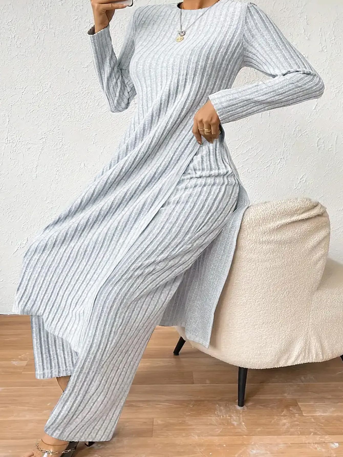 2024 Europa y América Otoño/Invierno Nuevo Traje de dos piezas de moda suelta de Amazon AliExpress Lazada