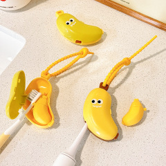 旅行ポータブル子供用電動歯ブラシ防塵収納ボックスユニバーサルかわいいバナナ歯ブラシヘッド保護カバー