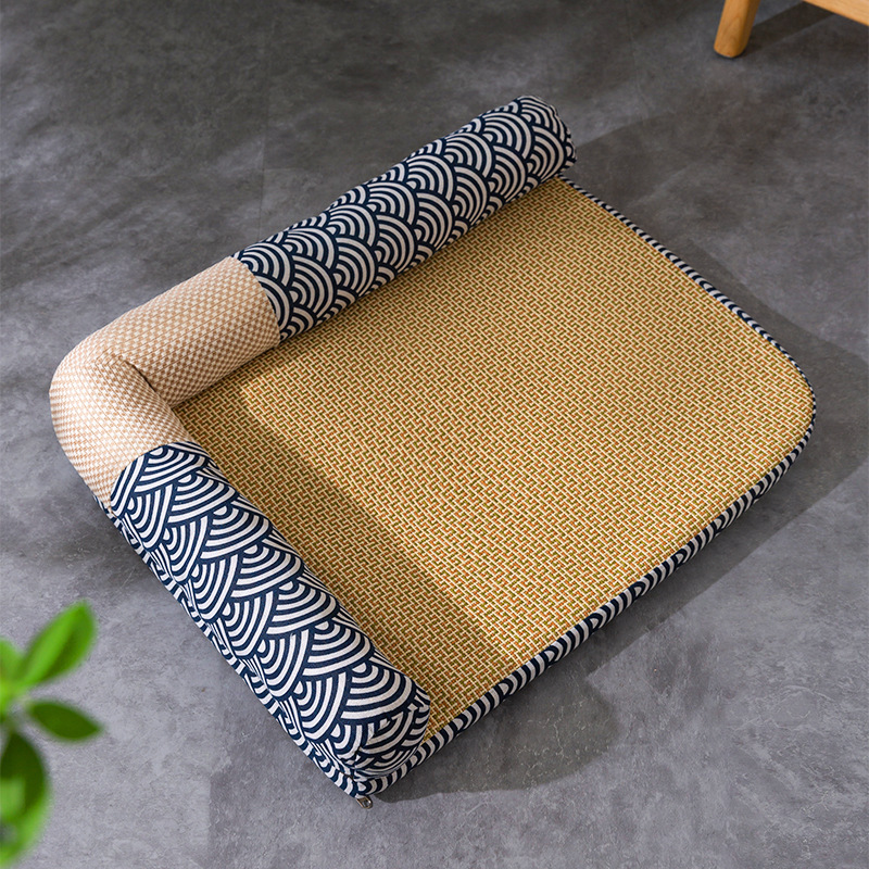 Perrera nuevo verano japonés fresco nido de estilo japonés de SIAL fresco extraíble lavable sofá cuatro estaciones estera de ratán estera del gato estera
