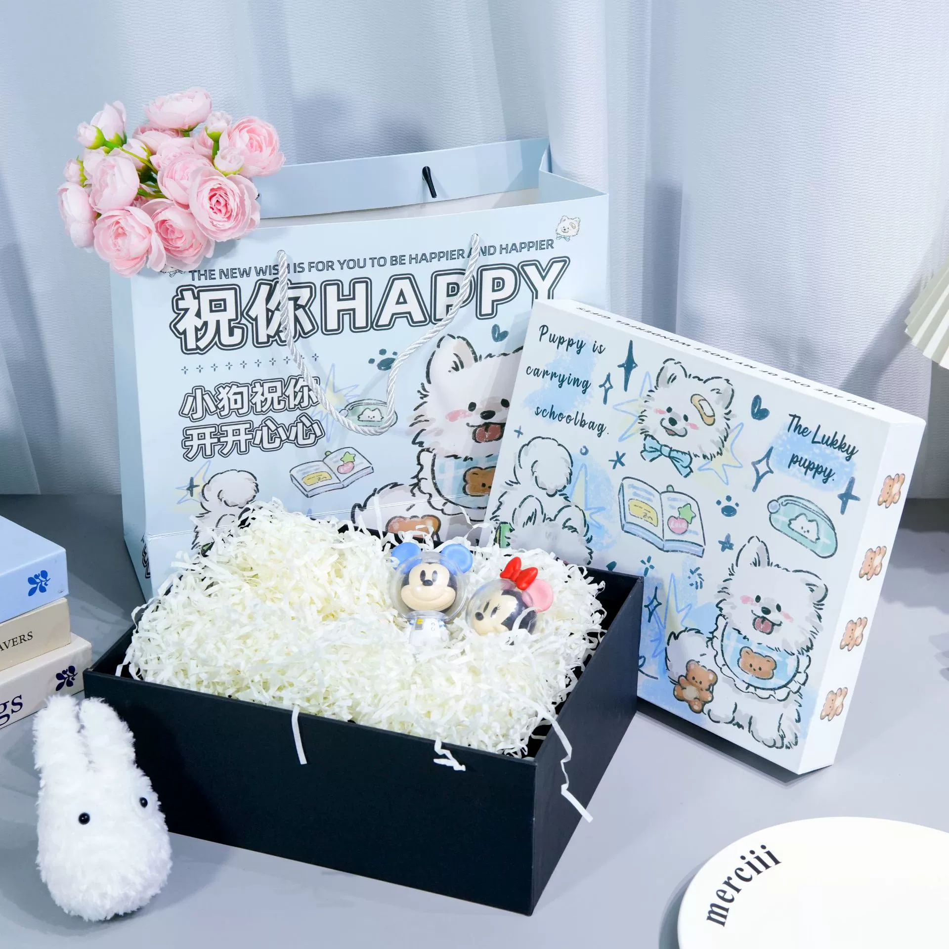Cute genuine cartoon pack, gift box, linen bag, Birthday gift