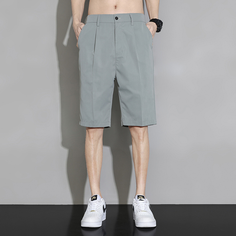 Chorts de traje negro para hombres verano 2024 nuevos pantalones de negocios sueltos pantalones de traje casuales de verano