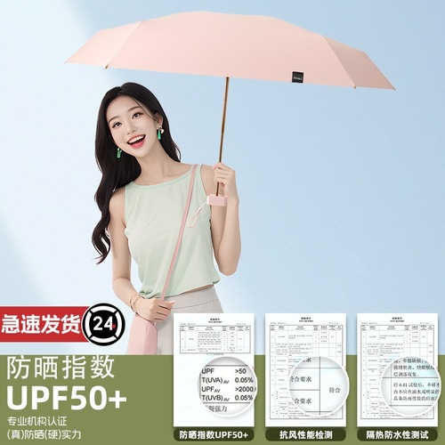 Five-fold sunshade umbrella, compact and portable sun umbrella, UV protection sunny and rainy umbrella, sun protection outdoor capsule umbrella, sunny and rainy umbrella