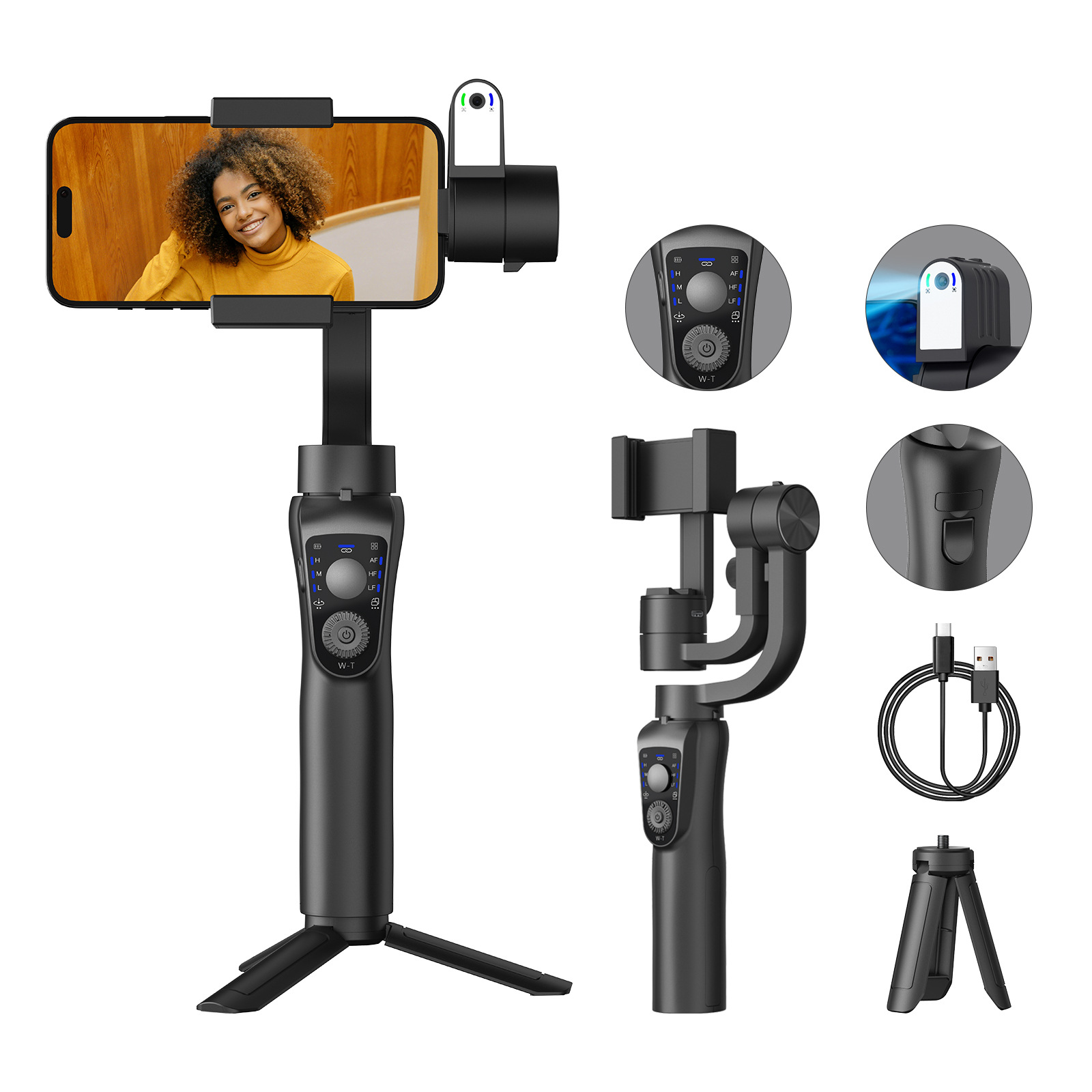 S5B clásico PTZ de mano inteligente ortogonal anti-vibración de tres ejes artefacto selfie estabilizador de teléfono móvil PTZ de teléfono móvil