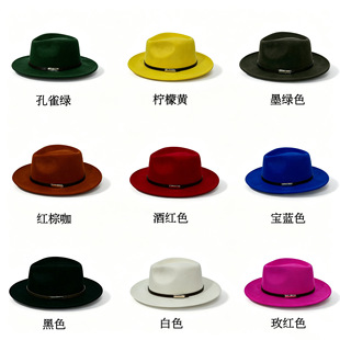 2026 �ﶬ��ɫ����ë Fedora ��ʿ�YñŮ ���ٿ�Ƥ��������ë��ñ