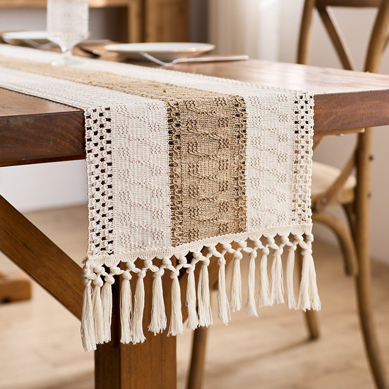 Banderas de mesa de lino de imitación bohemia, a prueba de polvo, resistentes al desgaste, antideslizantes, manteles de jacquard, atmósfera, manteles de té, suministro directo de fábrica