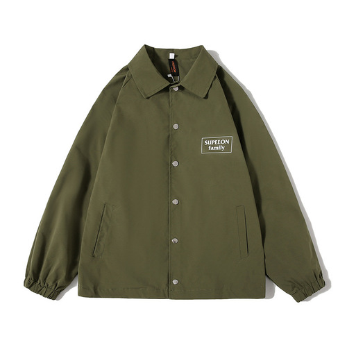 Men's coaching jacket, lapel waterproof versatile casual loose trendy top coat