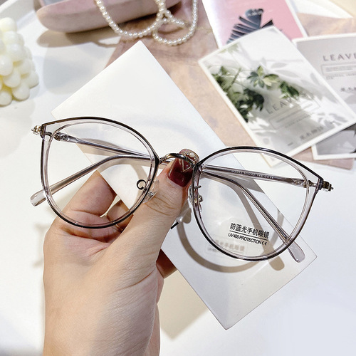 M2053 Xiaohongshu recommends irregular anti-blue light mobile phone glasses frame, compact and portable, men and women's myopia glasses