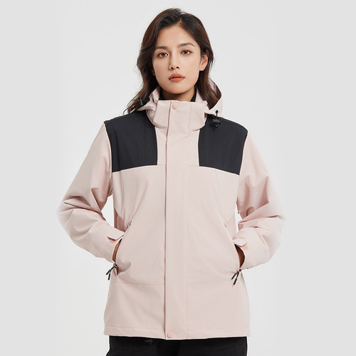 23 New Outdoor Jackets Women's Three-in-One Color Matching Two-piece Set Men's Graphene Warm Mountaineering Suit Group Purchase Customization
