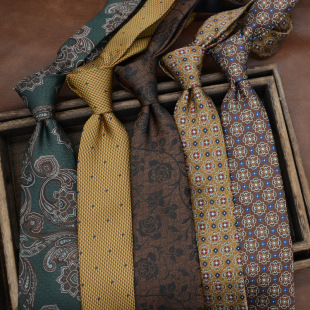 Tie men's formal wear British Korean style floral European and American style retro brown 8CM hand-made work student business wear