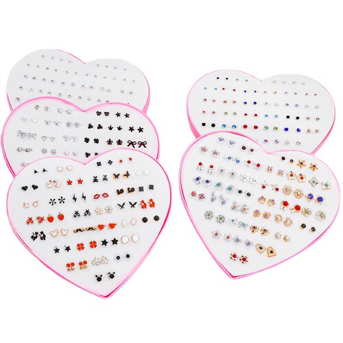 Simple acrylic resin set earrings earrings women's earrings wholesale love stall jewelry plastic box