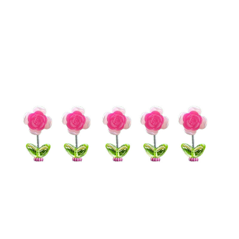2024 nuevos adornos de coche de flores adorables en el coche, adornos de descompresión de la consola central del coche, pequeños adornos de flores que sacuden la cabeza