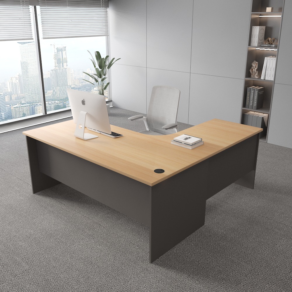 Mesa de oficina con esquina de negocios clásica lateral mesa de oficina de fábrica directa muebles de oficina ejecutivos escritorio de computadora L