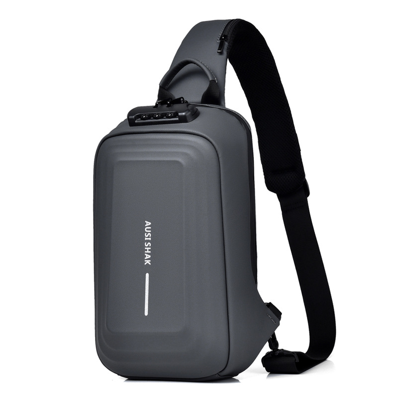 2022新款机能斜挎包多功能机车骑行硬壳背包休闲单肩包韩版潮胸包