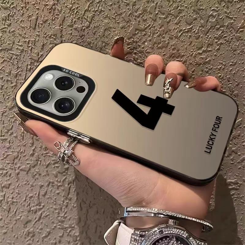 Color Silver Shell-Negro-Número de la suerte 4