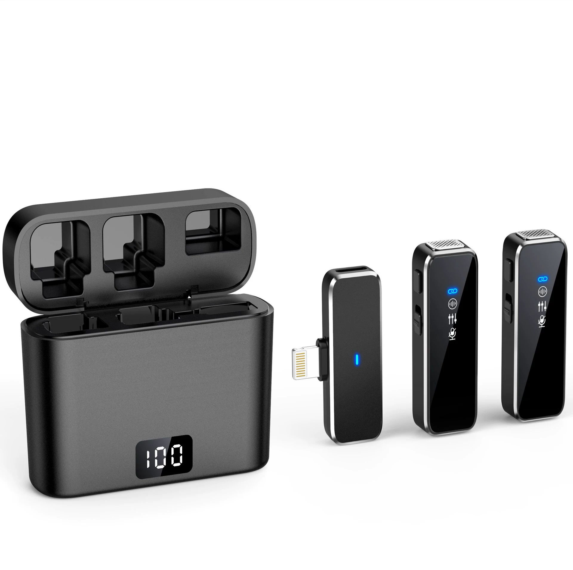 Новый N3 живой микрофон воротник микрофона беспроводной микрофон шумоподавление микрофон зарядный расклад дисплей мощности