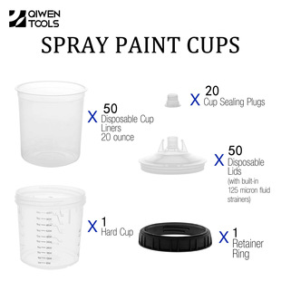 Car No-Wash Spray Paint Cup with Precise Scale Seal Cross-Border Plastic Spray Gun Pot Disposable Spray Paint Pot
