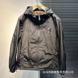连帽冲锋衣外套男女款2024春秋新款百搭户外三防提花登山服夹批发