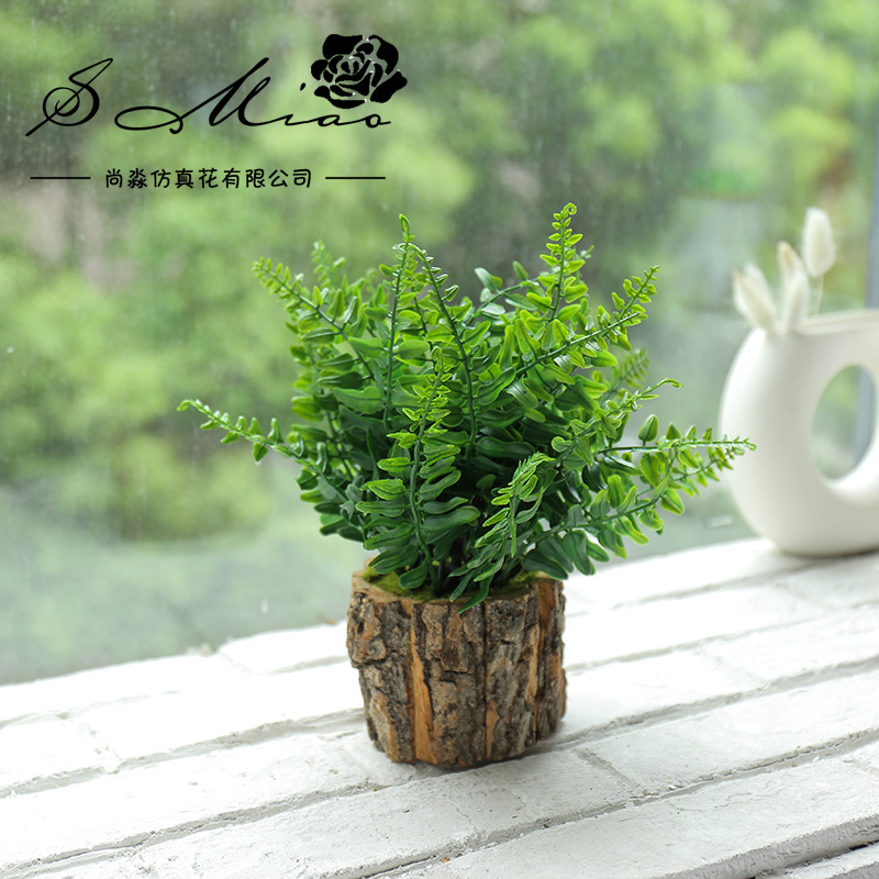 JH2155 maceta de madera planta verde ☆