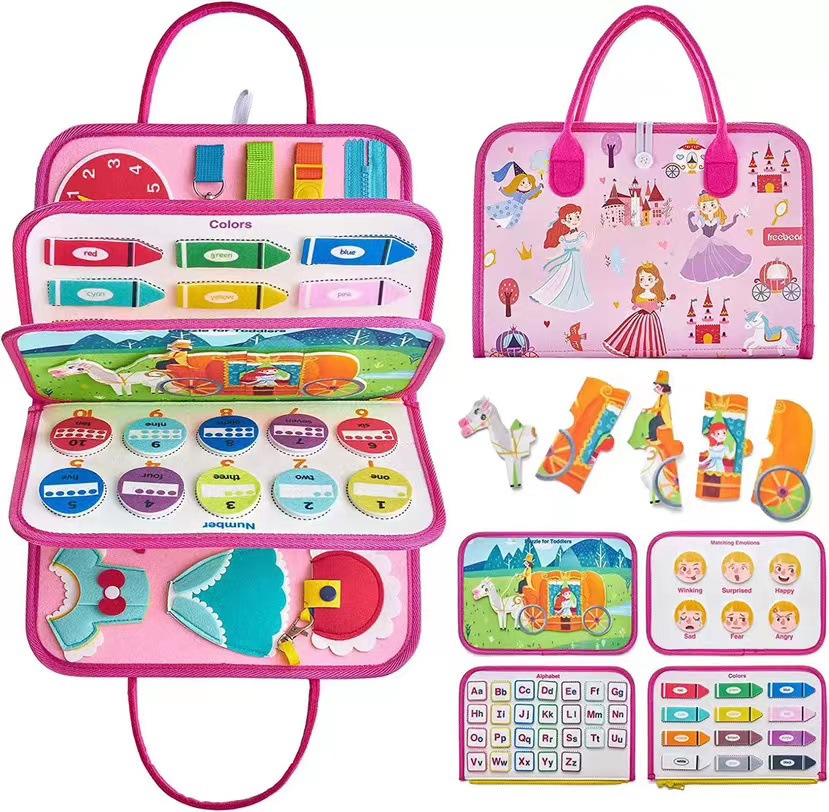 Tablero de aprendizaje de fieltro para niños, juguete para niños pequeños, libro de ejercicios, capacidad de aprendizaje, tablero de vestir, rompecabezas