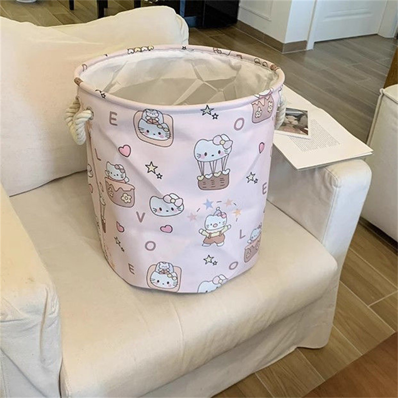 Linda canasta de ropa sucia doméstica, canasta de lavandería plegable de gran capacidad, artículos diversos, canasta de almacenamiento de juguetes portátiles, barril, dormitorio, hogar