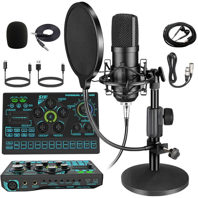 SX91 аудио интерфейс 48V фантомный источник питания аудио ремикс инструмент переменного голоса Интерфейс для записи компьютера