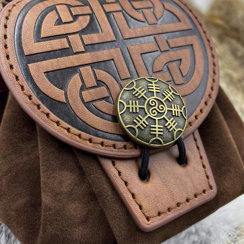 中世ディスクバッグ北欧バイキングスタイルレトロウエストバッグ小銭入れ文具バッグ COS 小道具ステージ|undefined