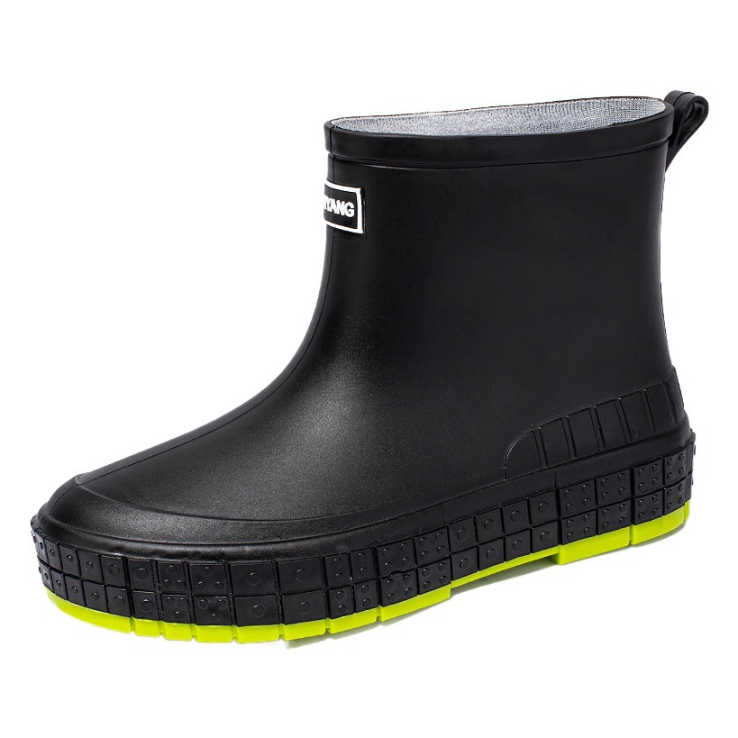 Botas de lluvia japonesas Chanclos de moda para mujer zapatos de goma impermeables ligeros nuevos trabajos antideslizantes Botas de lluvia cortas para adultos