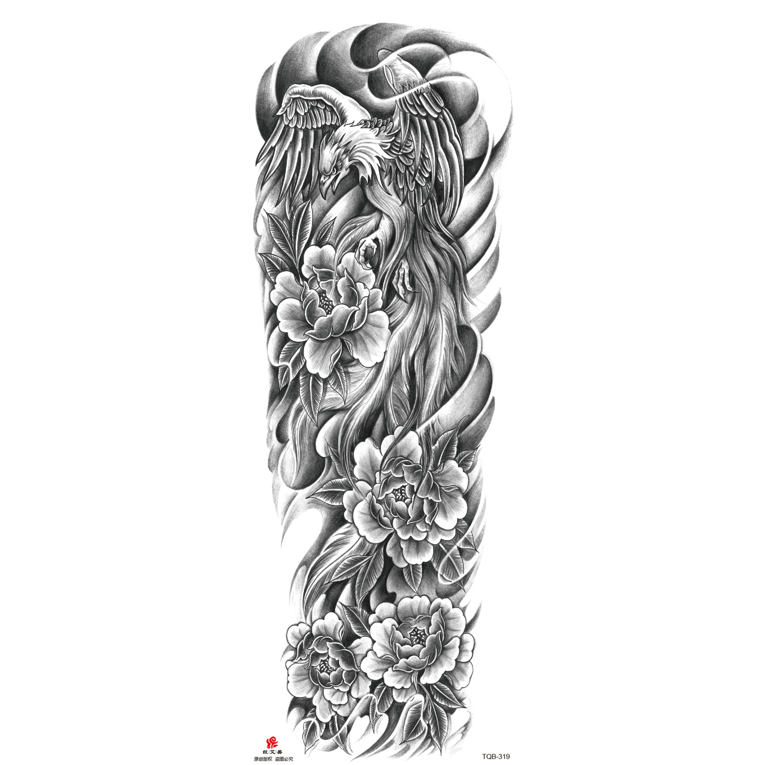 Pegatinas de tatuaje de brazo largo de flor brazo completo tatuaje impermeable tatuaje temporal en stock al por mayor pegatinas de tatuaje de brazo completo
