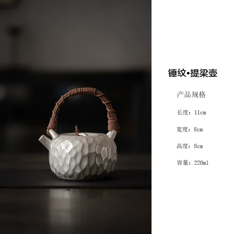 Japanese ceramic tea set, teapot, silver bracelet, handmade