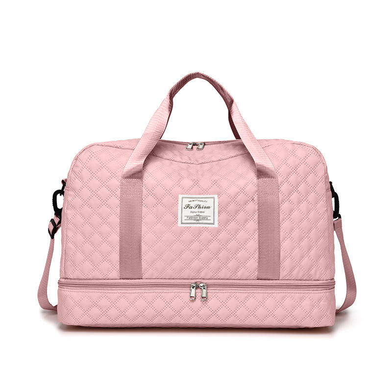 Bolsa de ejercicios cuadrilátero de diamante separación seca y húmeda bolsa de viaje deportiva bolsa de mano bolsa de ejercicios de gran capacidad bolsa de ocio para mujeres