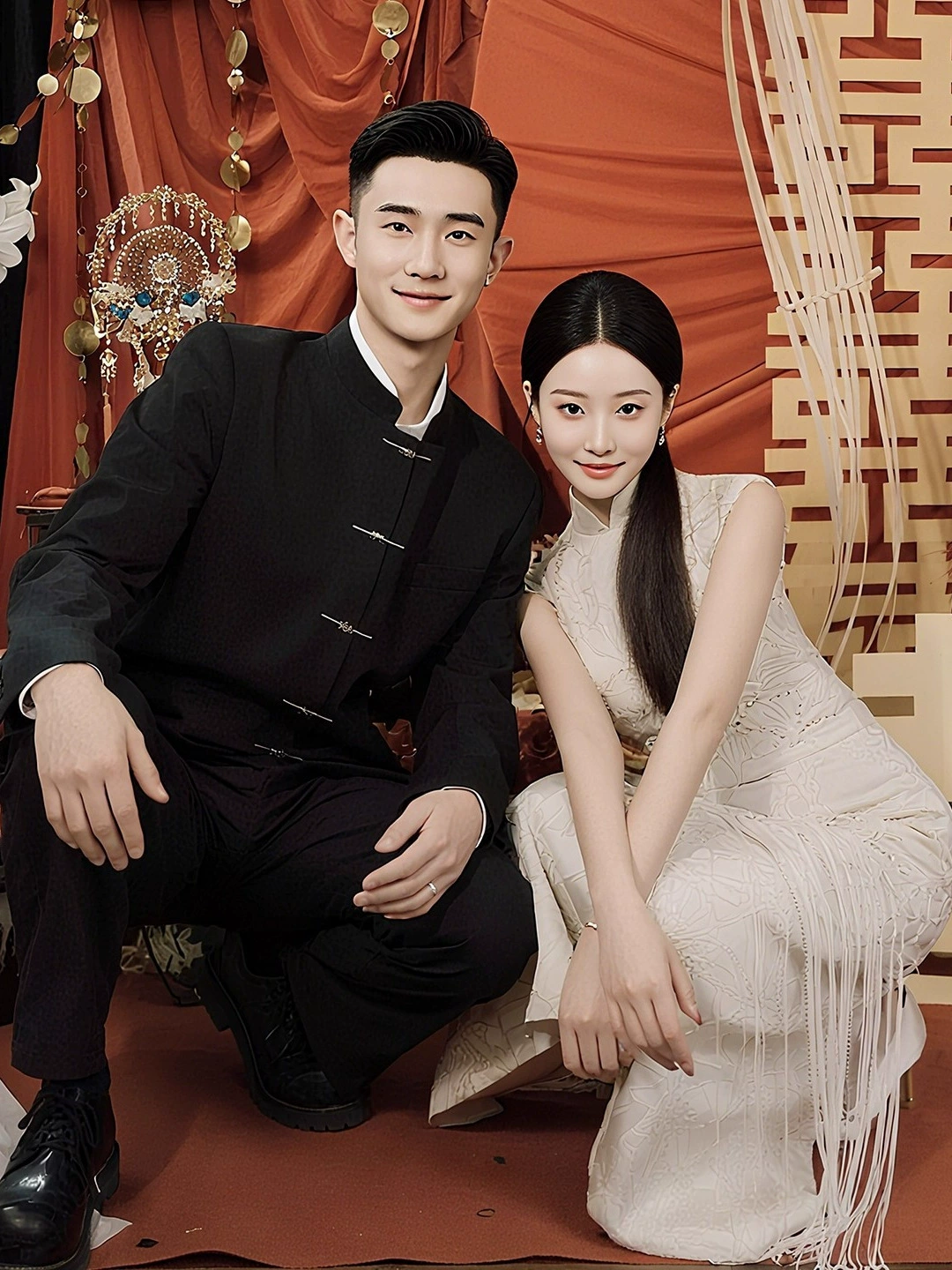 2026新中式国风西服多元化外套黑色男士立领高档中山装新郎结婚礼