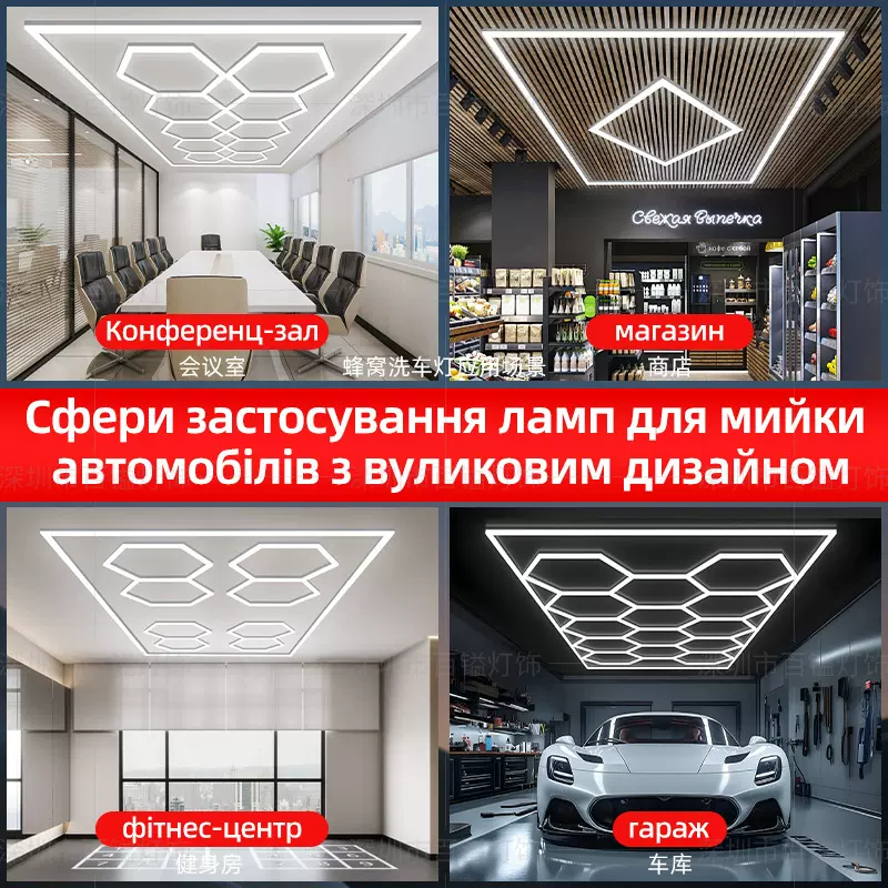 蜂窝灯洗车车库灯健身房地下室仓库led汽车美容店工位灯LED工位灯