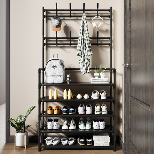 Kedi Simple Wall-Mounted Hanger and Shoe Rack Combo Home Hanger and Shoe Rack for Bedroom and Living Room