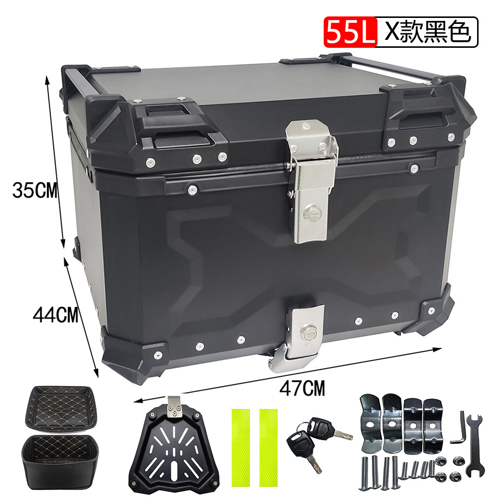 Caja de cola de aleación de aluminio de liberación rápida 25L30L36L45L55L65L caja de almacenamiento de la motocicleta caja de aluminio