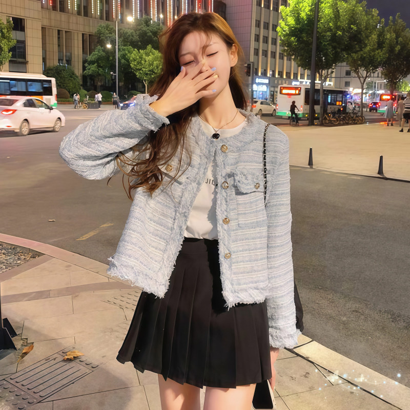 法式小香风外套女2025新款秋季短款小个子精致女生设计感小众上衣|undefined
