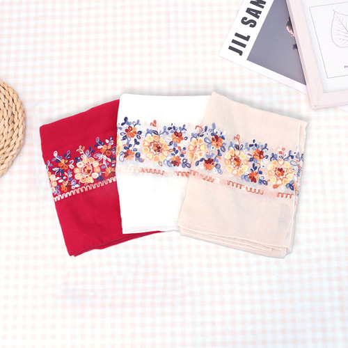 Bohemian style outdoor beach towel, sun protection shawl, women's scarf, photo embroidery, ethnic style travel scarf