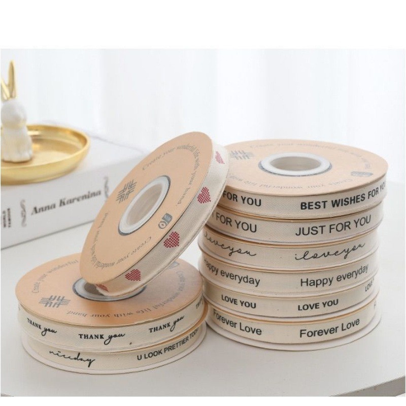 英文字母棉带鲜花蛋糕烘焙礼品diy手工蝴蝶结包装丝带花束织带