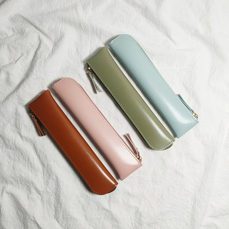 Сплошной цветной чехол для ручек Pencil свежий кожаный пвх мини-небольшой сумка для ручек