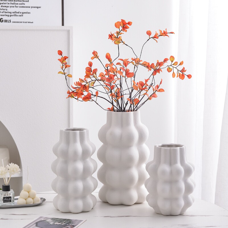 Modern Simple Creative Ceramic Vase Ornaments Homestay Model Room Home Furnishing Soft Decoration Art Ornaments Decoration Time Rain
