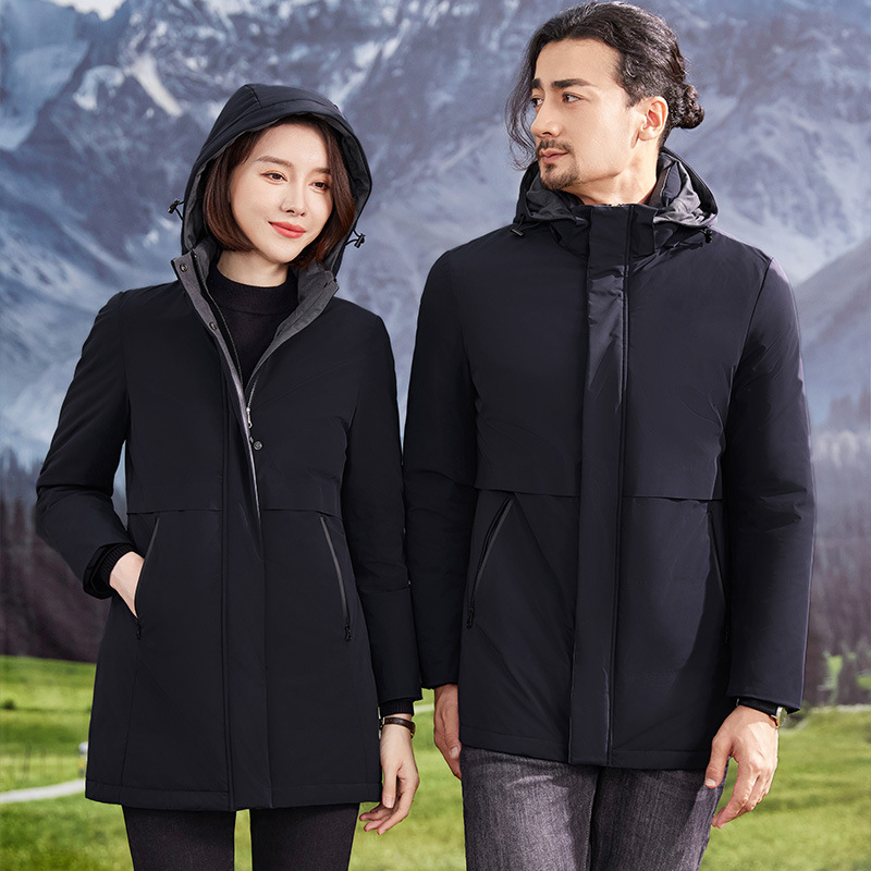 Autumn and Winter Windproof and Warm down Jacket with Custom Printed Logo Business White-Collar Employee Cotton Jacket Workwear