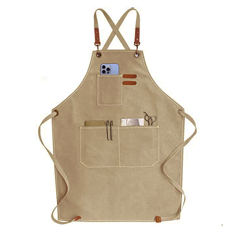 Delantal de lona gruesa para comercio transfronterizo, ajustable, para peluquería, ropa de trabajo, jardinería, carpintería, barista, venta al por mayor
