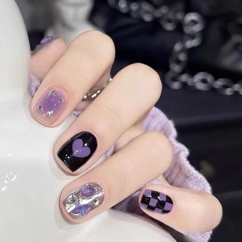 Yiyi Dance 10 piezas de uñas hechas a mano, terapia de luz, uñas, dopamina, uñas, uñas, parches al por mayor