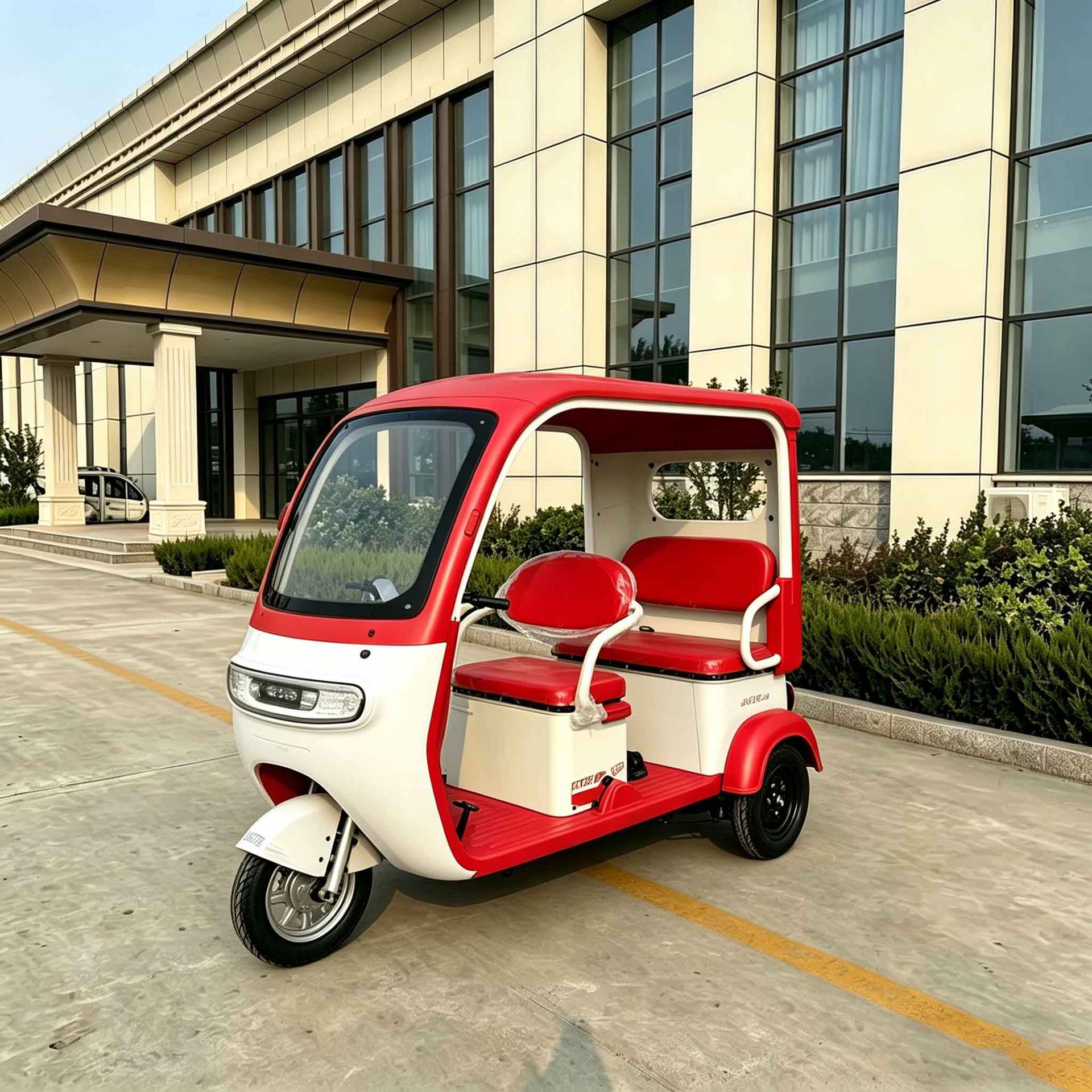 Fuel-Powered Three-Wheeled Vehicle with Canopy for Passenger Transport, Specifically for the African Market, Cross-Border Export Mobility Scooter, Comfortable Model