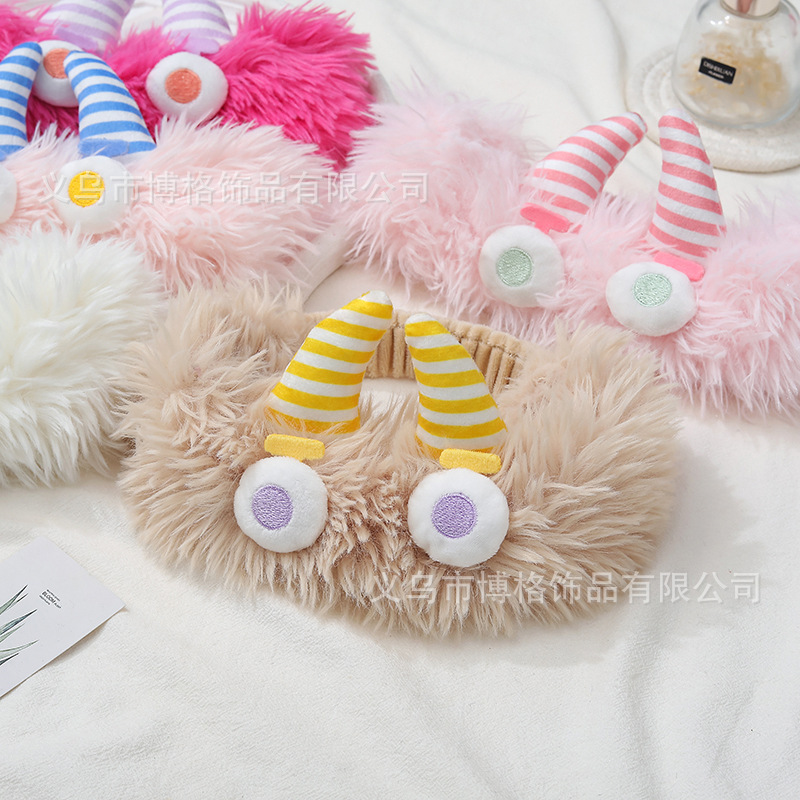 Nuevo divertido lindo peluche feo muñeca divertido orejas feo lindo estudiante accesorios para el cabello lavado facial maquillaje foto