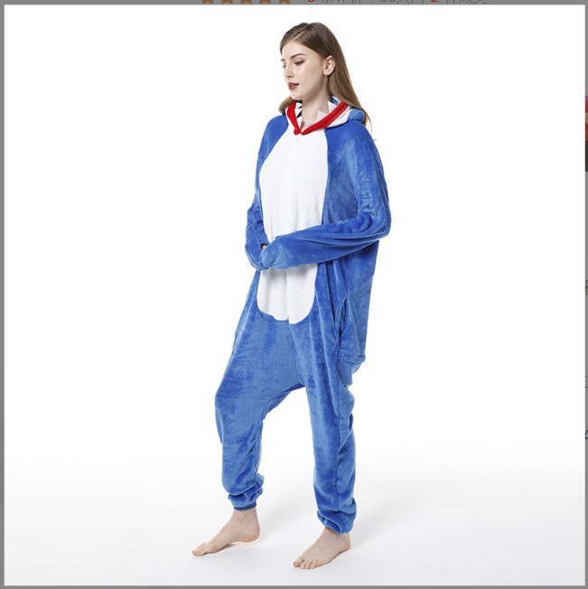 Transfronteriza de otoño e invierno de dibujos animados de animales pijamas de una pieza de franela engrosada versión higiénico kumamoto oso cálido homewear lote mixto