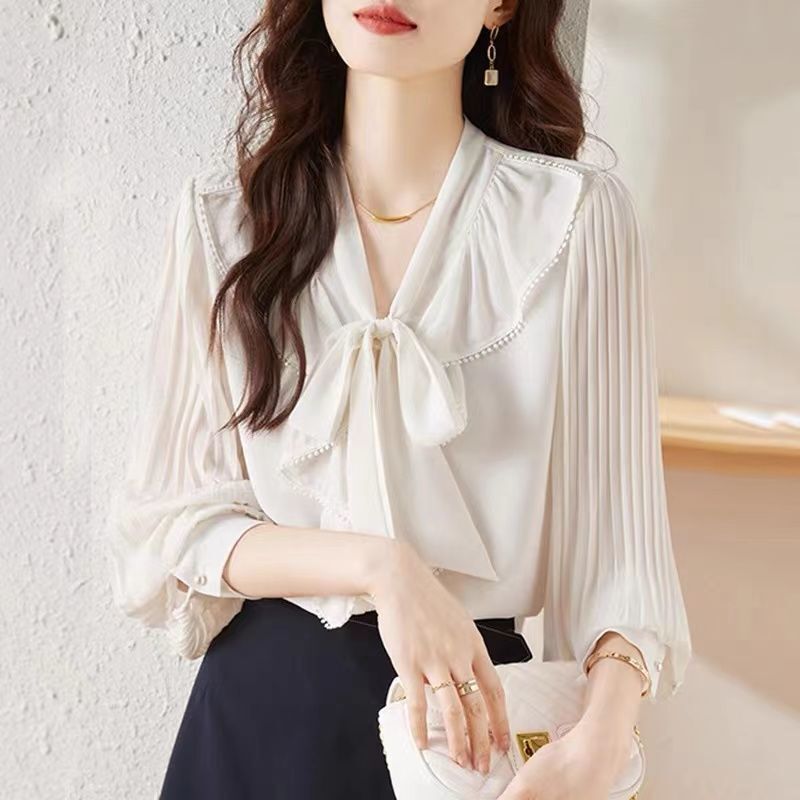 2025 New Spring Shirt Women's High-grade Design Sense Casual All-match Top Age-reducing Beautiful Foreign Style Shirt Trendy 2025 New Spring Shirt Women's High-grade Design Sense Casual All-match Top Age-reducing Beautiful Foreign Style Shirt Trendy