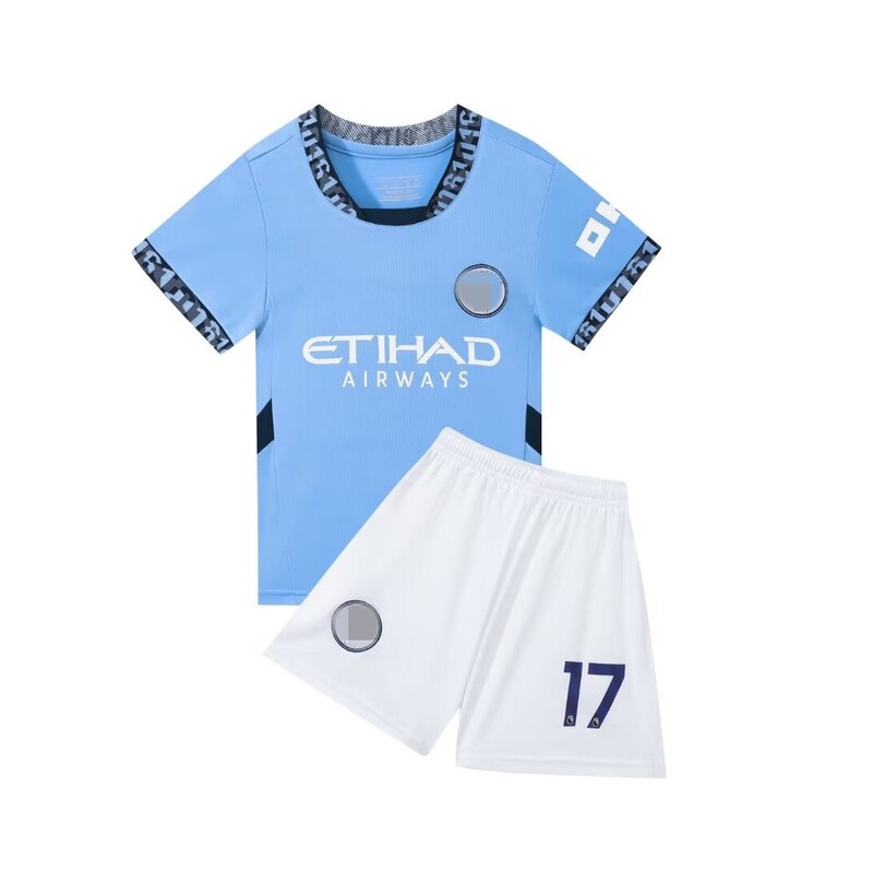 24-25 Man C Home 17 Club Football Jersey Children's Jersey 14 yards -30 yards