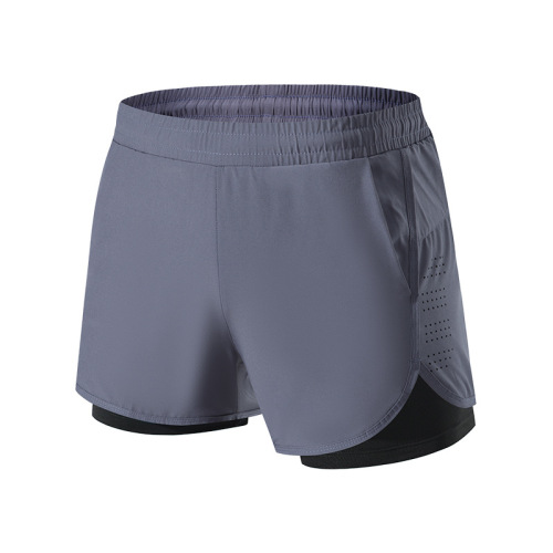 Men's Professional Marathon Track Running Three-Way Shorts with Inner Liner, Pseudo Two-Piece Fitness Training Quick-Dry Shorts