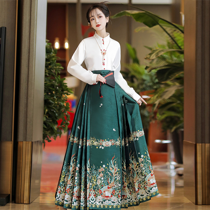 Han Yu Kui (Yu Yue Huan) Ming-Style Horse-Face Skirt Set Hanfu for Women 2026 New Spring Daily Commute New Chinese Style
